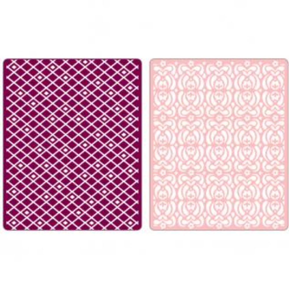 Sizzix texture Impression Embossing Folder 2pk DIAMONDS & SNOW CAP